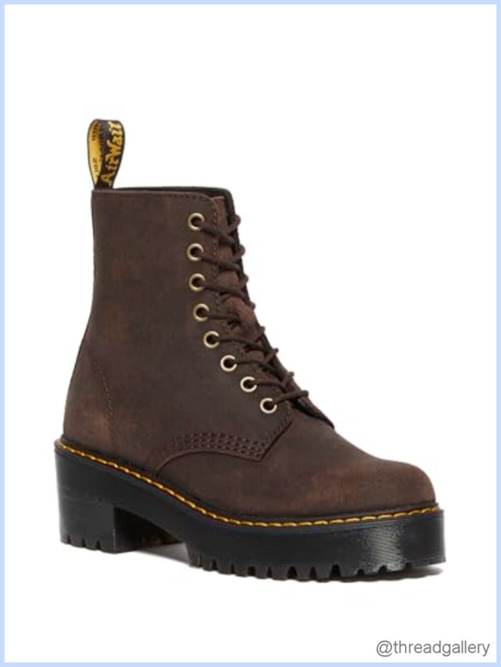 Dr. Martens Sanguine 8 Eye Leather Heeled Combat Boot